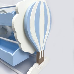 Roue à bonbons montgolfière bleu