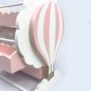 Roue à bonbons montgolfière rose