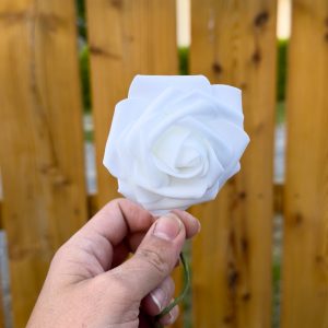 Fausse rose blanche