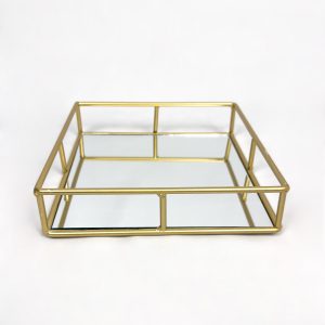 Plateau miroir carré