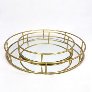 Plateaux miroir rond